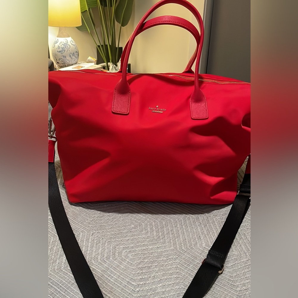 RED KATE SPADE WEEKENDER BAG